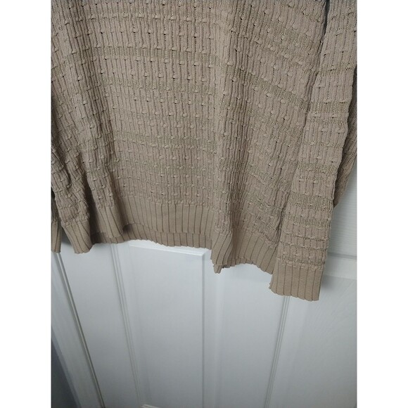 Liz Claibourne Woman L Brown Crew Pullover Casual Office Sweater Wide Ribbed Hem - Picture 5 of 8